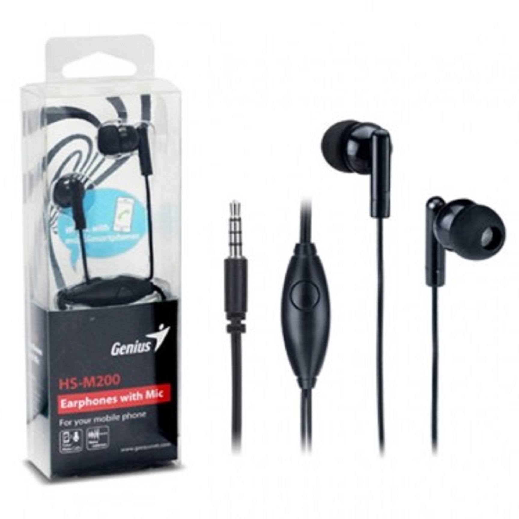 Genius Earphon With Mic HS-M200-F خرید هندزفری جینیس Genius HS-M200