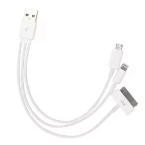 خرید کابل تبدیل USB به 30‌پین، لایتینگ و میکرو‌یو‌اس‌بی طول 20‌سانتی‌متر تجریش