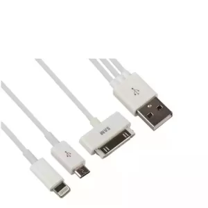 خرید کابل تبدیل USB به 30‌پین، لایتینگ و میکرو‌یو‌اس‌بی طول 20‌سانتی‌متر تجریش