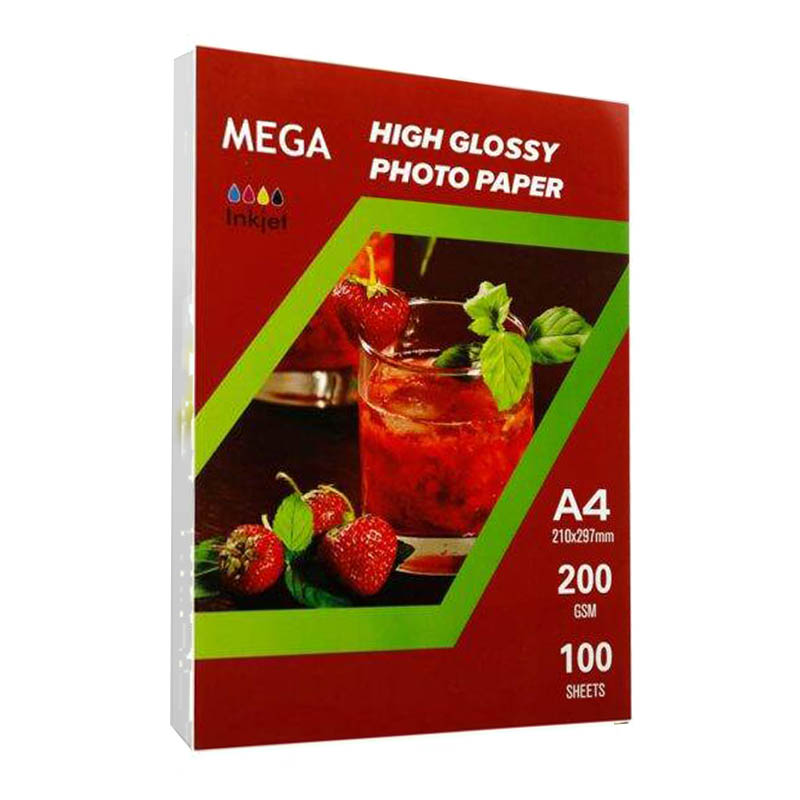 خرید کاغذ فتو‌گلاسه مگا 200 گرم سایز A4 تجریش